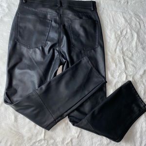 H&M Womens 8 Faux Leather Polyester Black Pants